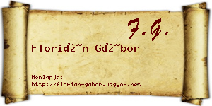 Florián Gábor névjegykártya